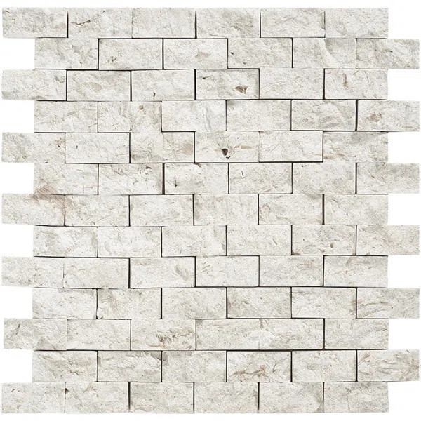 Fossil Stone 1" x 2" Limestone Brick Joint Mosaic Wall & Floor Tile | Perigold
