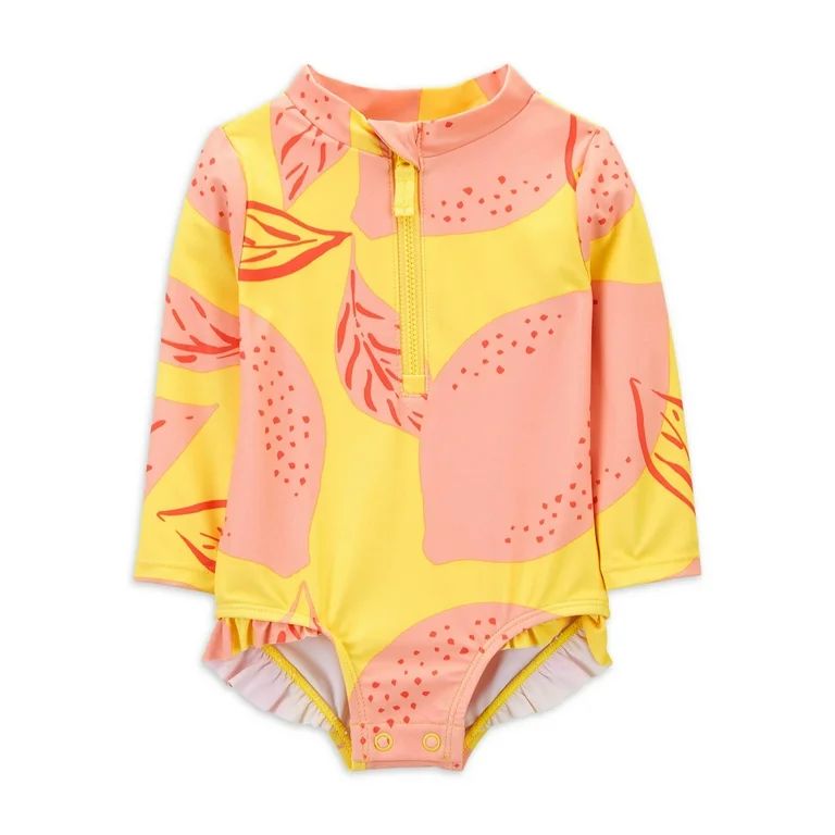 Carter's Child of Mine Baby and Toddler Girl Rash Guard Swimsuit, Sizes 0/3M-5T | Walmart (US)