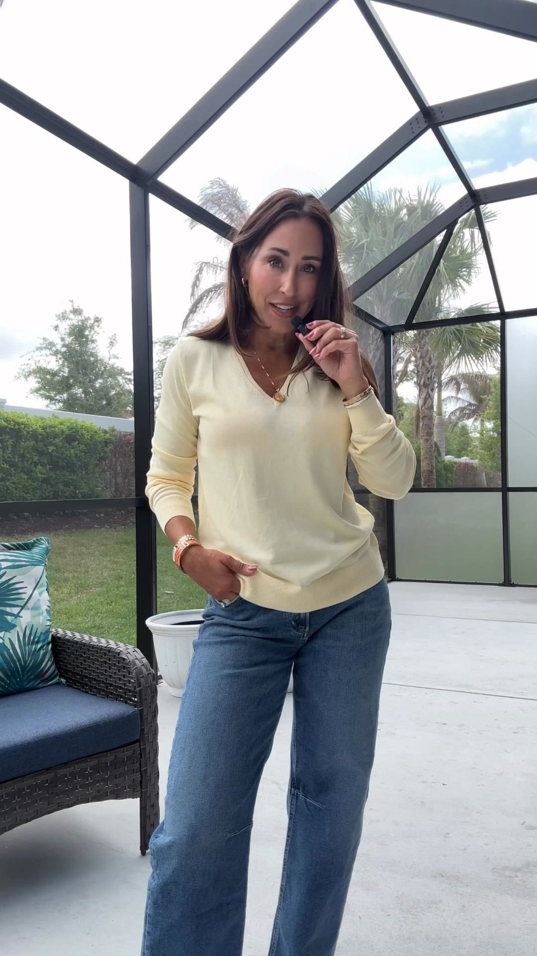 Got a little chatty! I wanted to share the perfect lightweight sweater for spring. It’s affordable. It’s comfortable. It’s classic.  Grab it while it’s still in stock. I’m wearing a size medium for a slightly oversize look paired with these fabulous Barrel denim size down one and still have an oversized fit. I love these zebra print heels. True to  size.

#LTKOver40 #LTKSaleAlert #LTKSeasonal