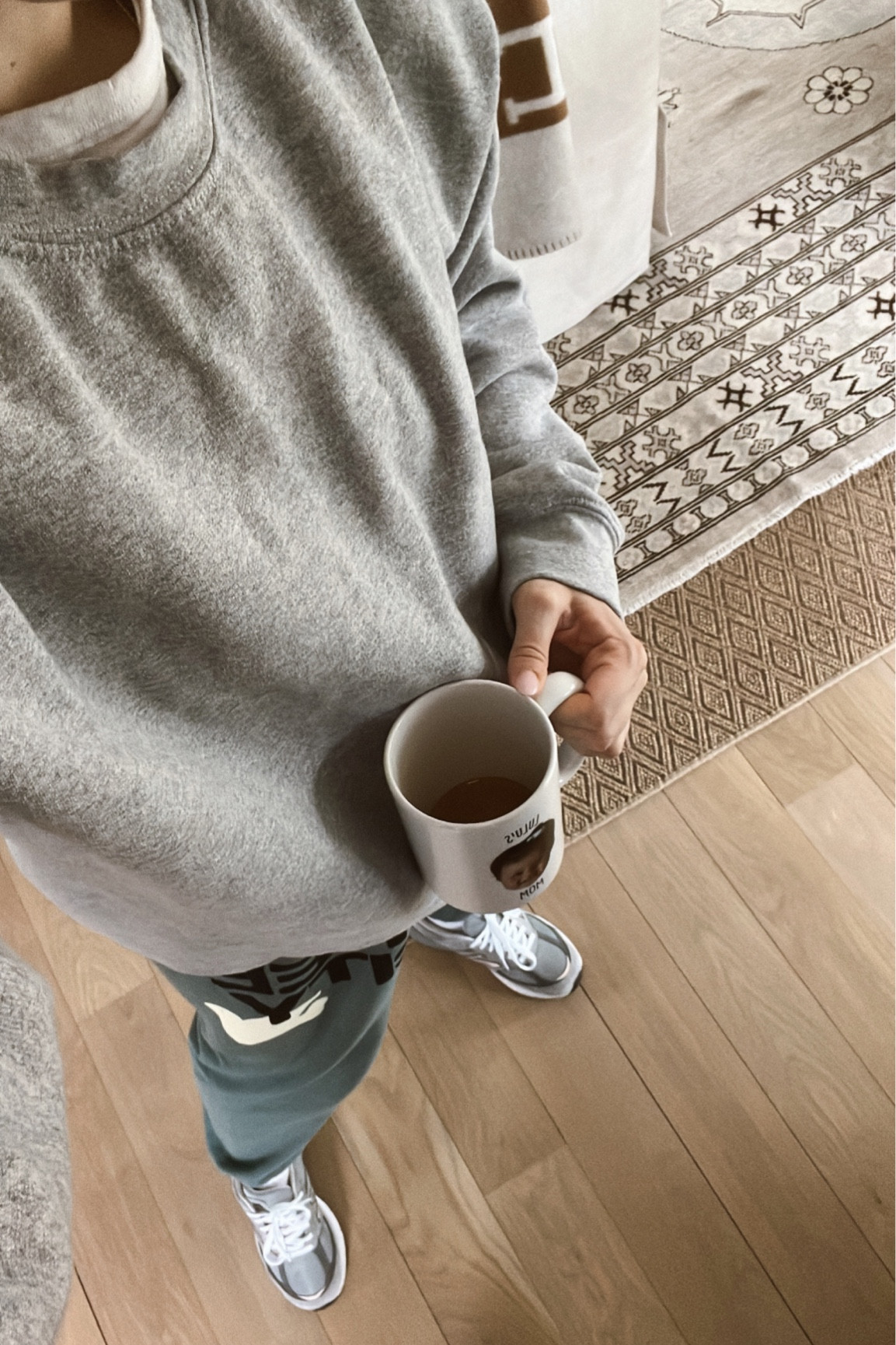 Sweatshirt - large
T-shirt - small
Sweatpants - large
Sneakers - true to size 

#LTKunder100 #LTKSeasonal