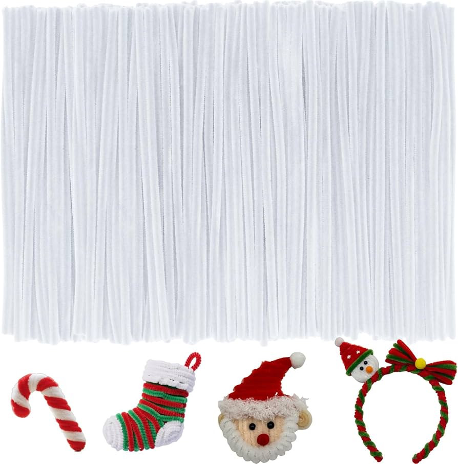White Pipe Cleaners,200PCS Pipe Cleaners Craft,Easter Decorations Arts and Crafts,New Year’s Ev... | Amazon (US)