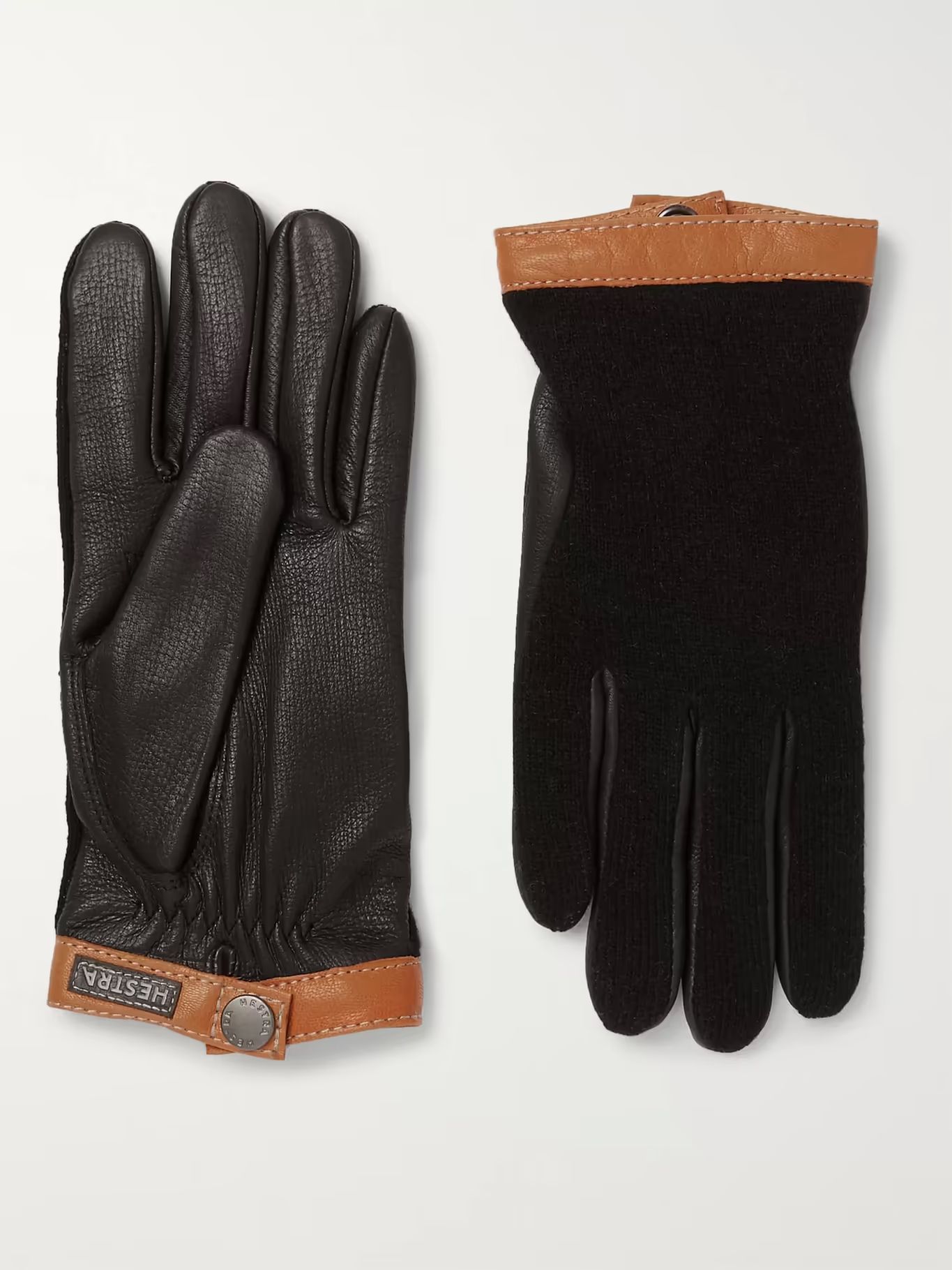 Tricot-Panelled Leather Gloves | Mr Porter (US & CA)