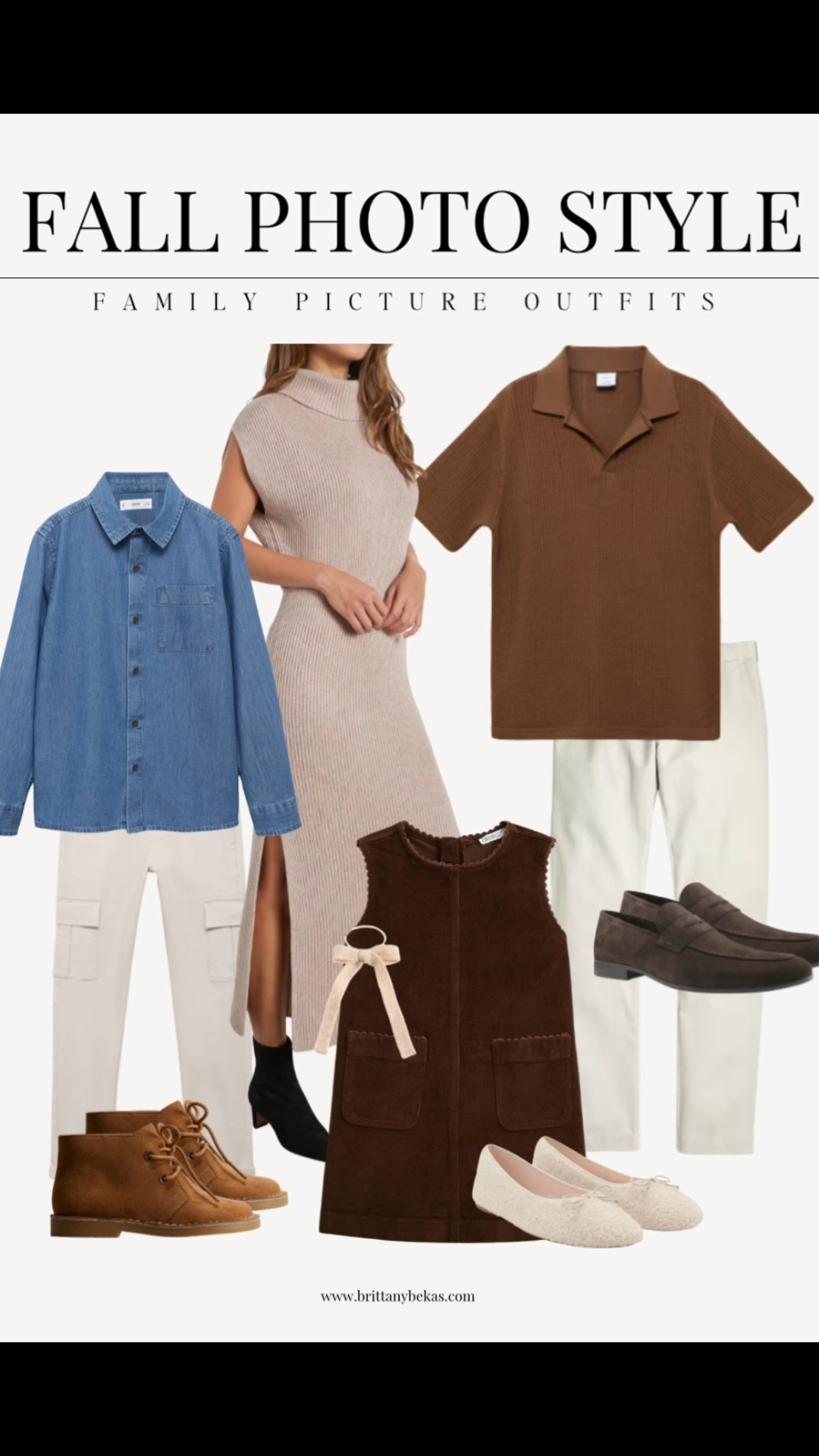Neutral fall outfit ideas for family pictures. 

This cozy Nordstrom sweater dress is perfect for mom ... polished, timeless, and so flattering on camera. Pair it with a corduroy dress from J.Crew for your mini and a brown sweater polo for dad to tie everything together.

These tones photograph beautifully and transition perfectly from fall sessions to Thanksgiving gatherings.

📸 Shop my favorite fall family photo outfits, men’s fall fashion, and boys’ fall boots below!

fall outfits, family picture outfits, neutral fall outfits, boys fall outfits, men’s fall fashion, thanksgiving outfits, denim shirt, boys fall boots