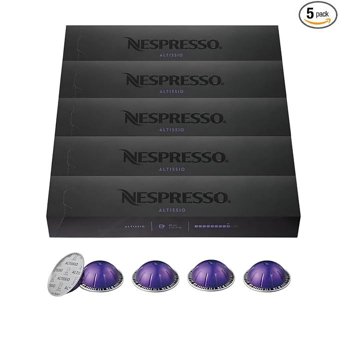 Nespresso Capsules Vertuo, Altissio, Medium Roast Espresso Coffee, 50 Count Coffee Pods, Brews 1.... | Amazon (US)