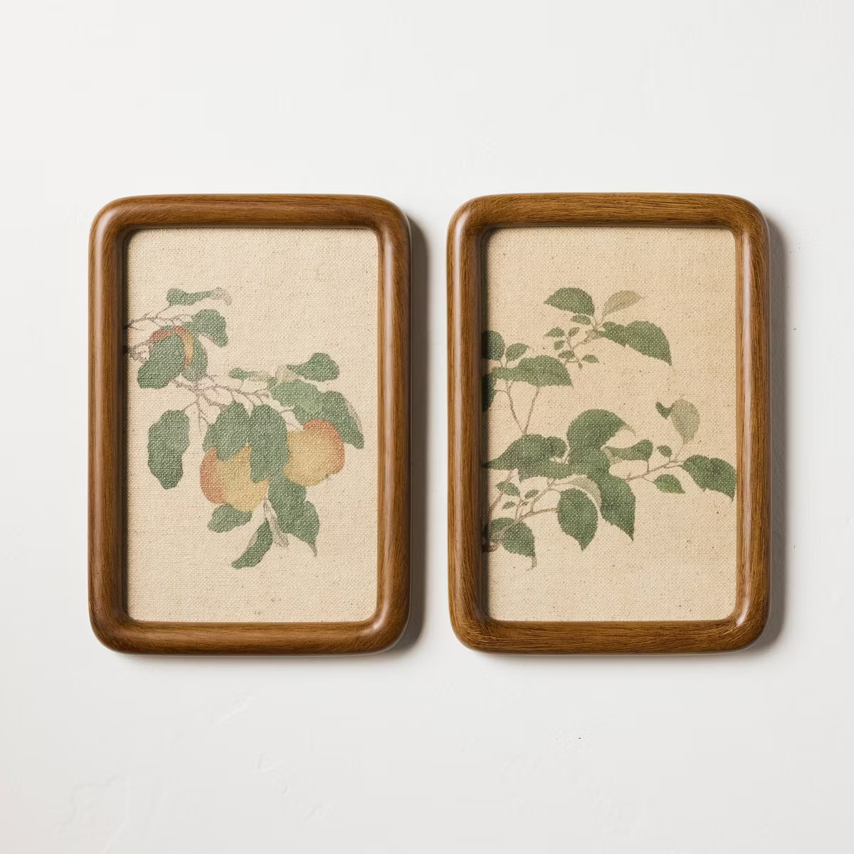 2pk 7"x10" Leafy Fruit Set Wall Art Framed - Hearth & Hand™ with Magnolia | Target
