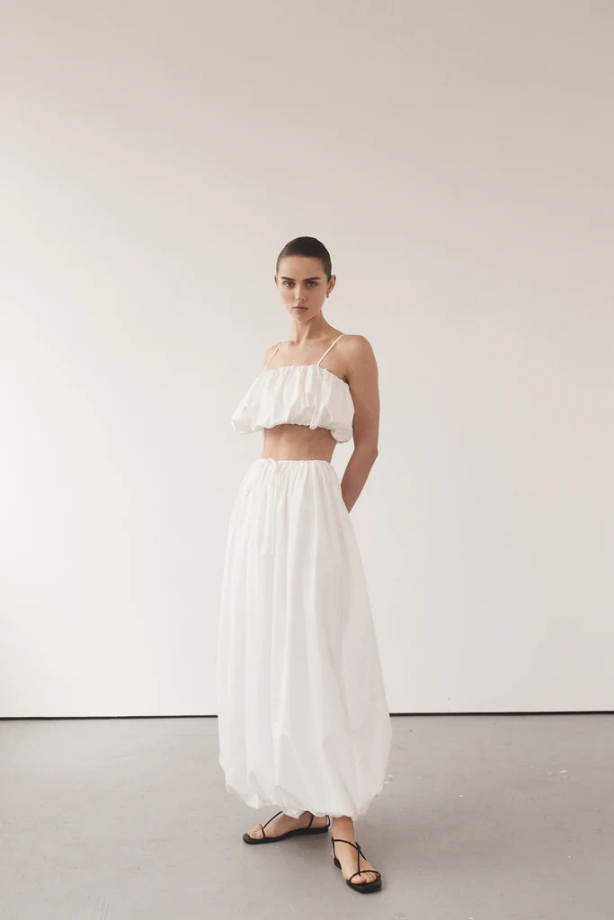 MONTY WHITE BUBBLE MIDI SKIRT | DISSH