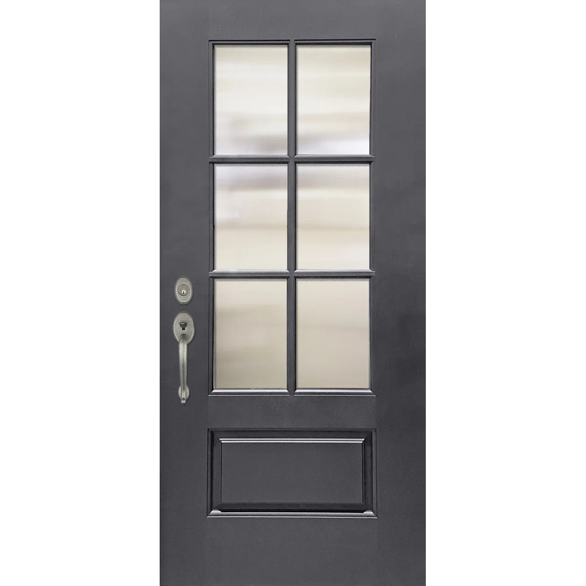 36x80 6 Lite SDL Mahogany FiberCraft Front Door | Wayfair North America