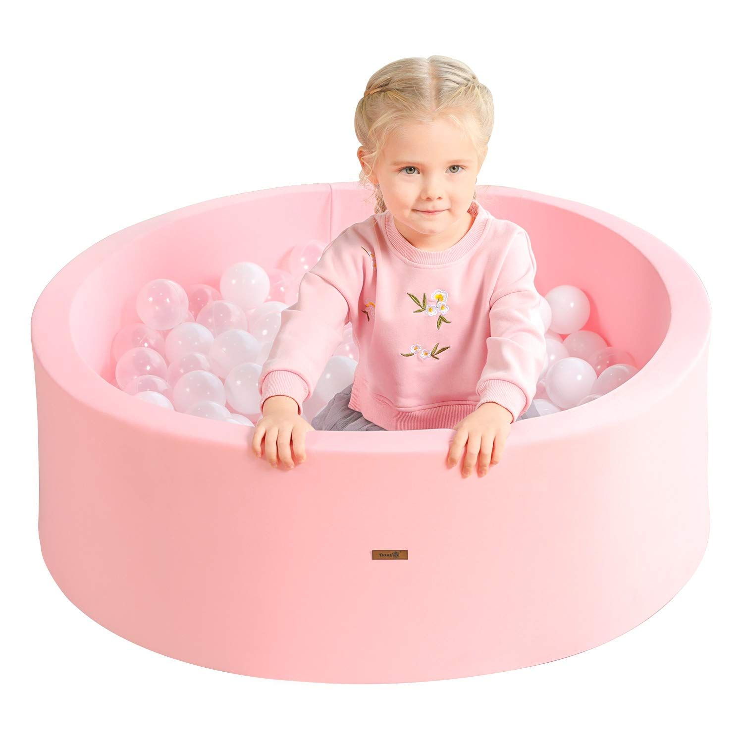 TRENDBOX Memory Foam Sponge Indoor Round Ball Pit for Toddler Children (Light Pink) | Amazon (US)