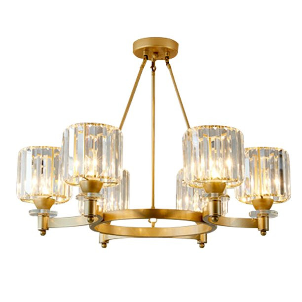 Oukaning Modern Crystal Ceiling Light 6-Light Chandelier Pendant Lamp Fixture Indoor - Walmart.co... | Walmart (US)