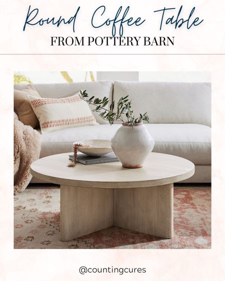 Wooden round coffee table from Pottery Barn!

#livingroomrefresh #homefinds #furniturefinds #homedecorinspo

#LTKhome