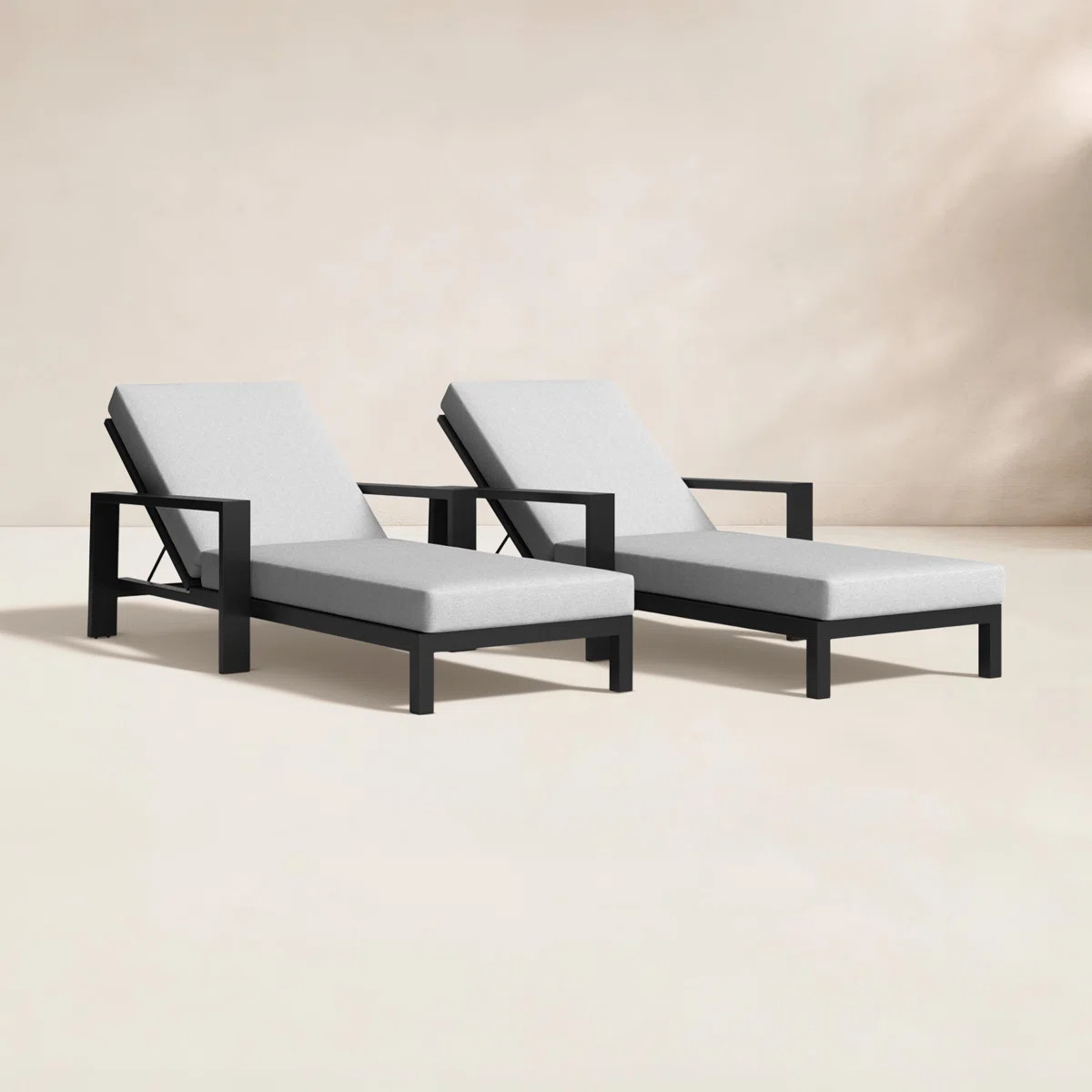 Hoyt 35'' Outdoor Metal Chaise Lounge (Set of 2) | Wayfair North America