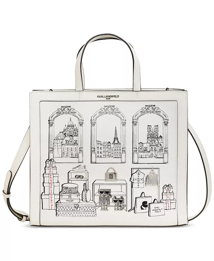 KARL LAGERFELD PARIS Nouveau Medium Leather Tote - Macy's | Macy's