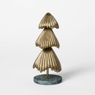 Metal Christmas Tree with Marble Base Gold - Threshold™ designed with Studio McGee | Target