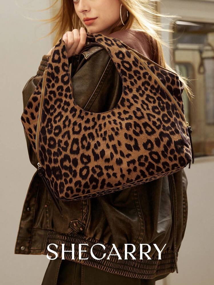 SHECARRY Women's Leopard Print Casual Tote Bag For Daily/Office Use | SHEIN