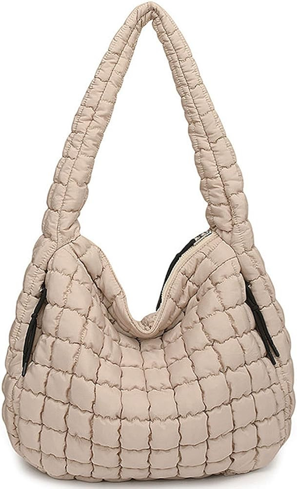 Puffer Tote, Quilted Puffer Hobo Bag, Lightweight Puffy Quilted Shoulder Bag for Work, Gym, Trave... | Amazon (US)