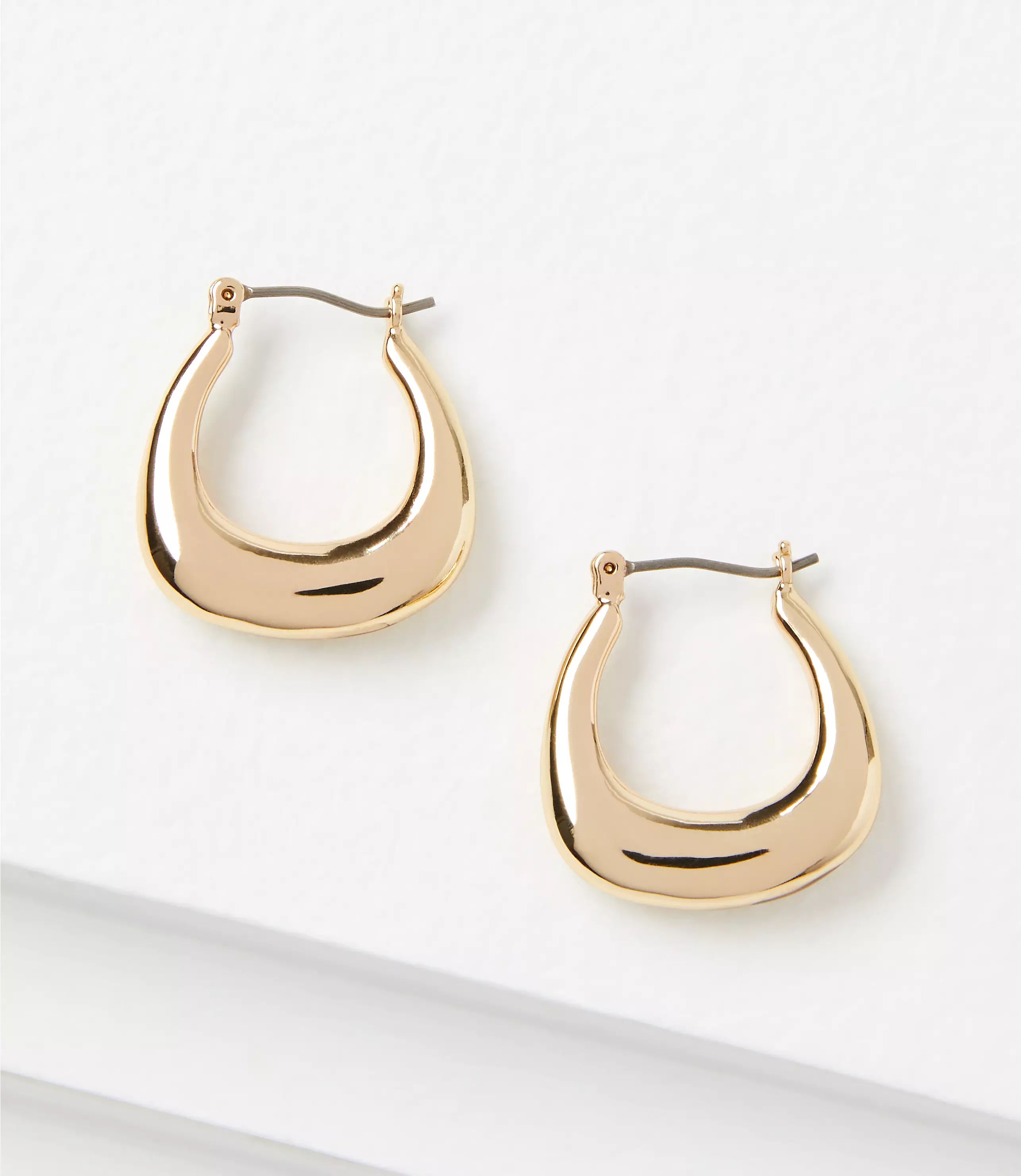 Triangle Metal Hoop Earrings | LOFT