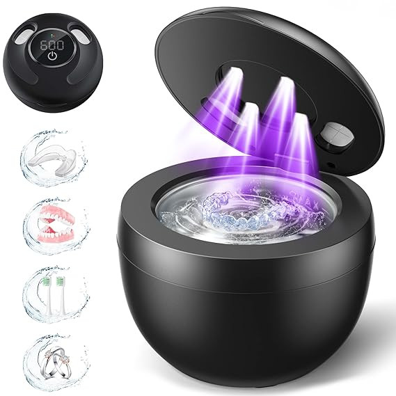 Dental Ultrasonic Retainer Cleaner Machine: 45kHz Dental Cleaning Pod for Denture, Mouth Guard, N... | Amazon (US)