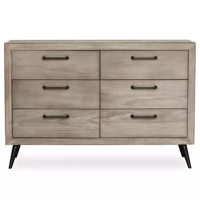 evolur Stilnovo 6-Drawer Doible Dresser In Oak Grey | buybuy BABY