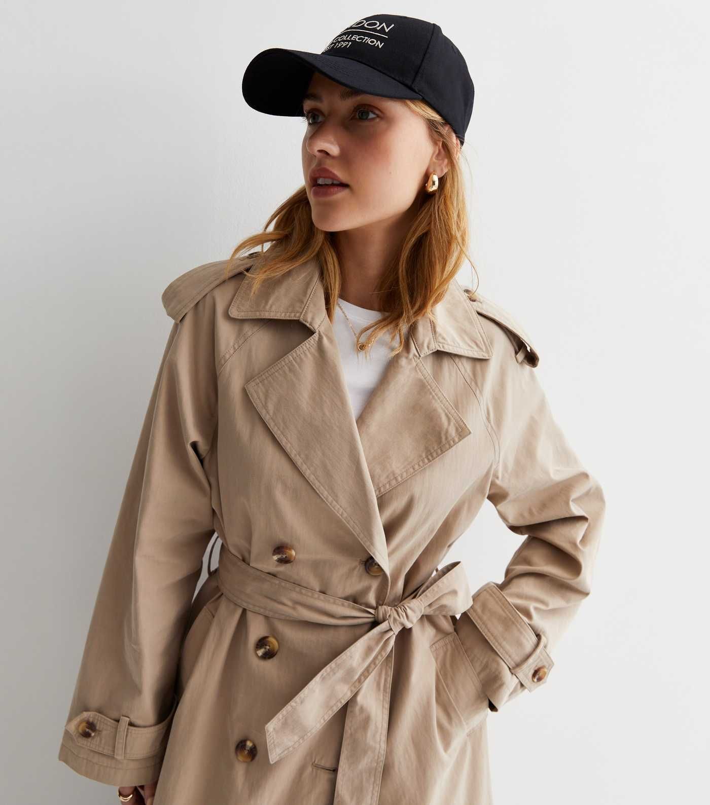 Stone Belted Longline Trench Coat
						
						Add to Saved Items
						Remove from Saved Items | New Look (UK)