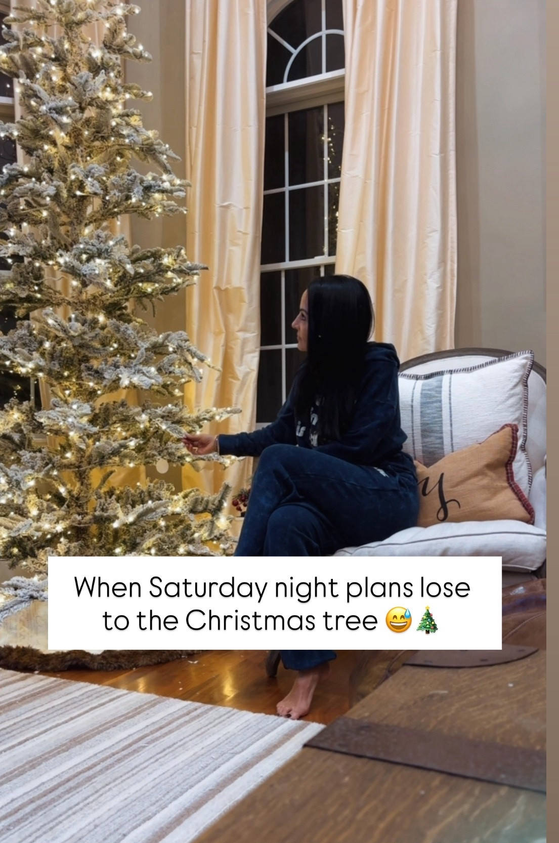 Sitting in my super comfortable set, enjoying my beautiful flocked Christmas tree

#LTKHoliday #LTKHome #LTKStyleTip