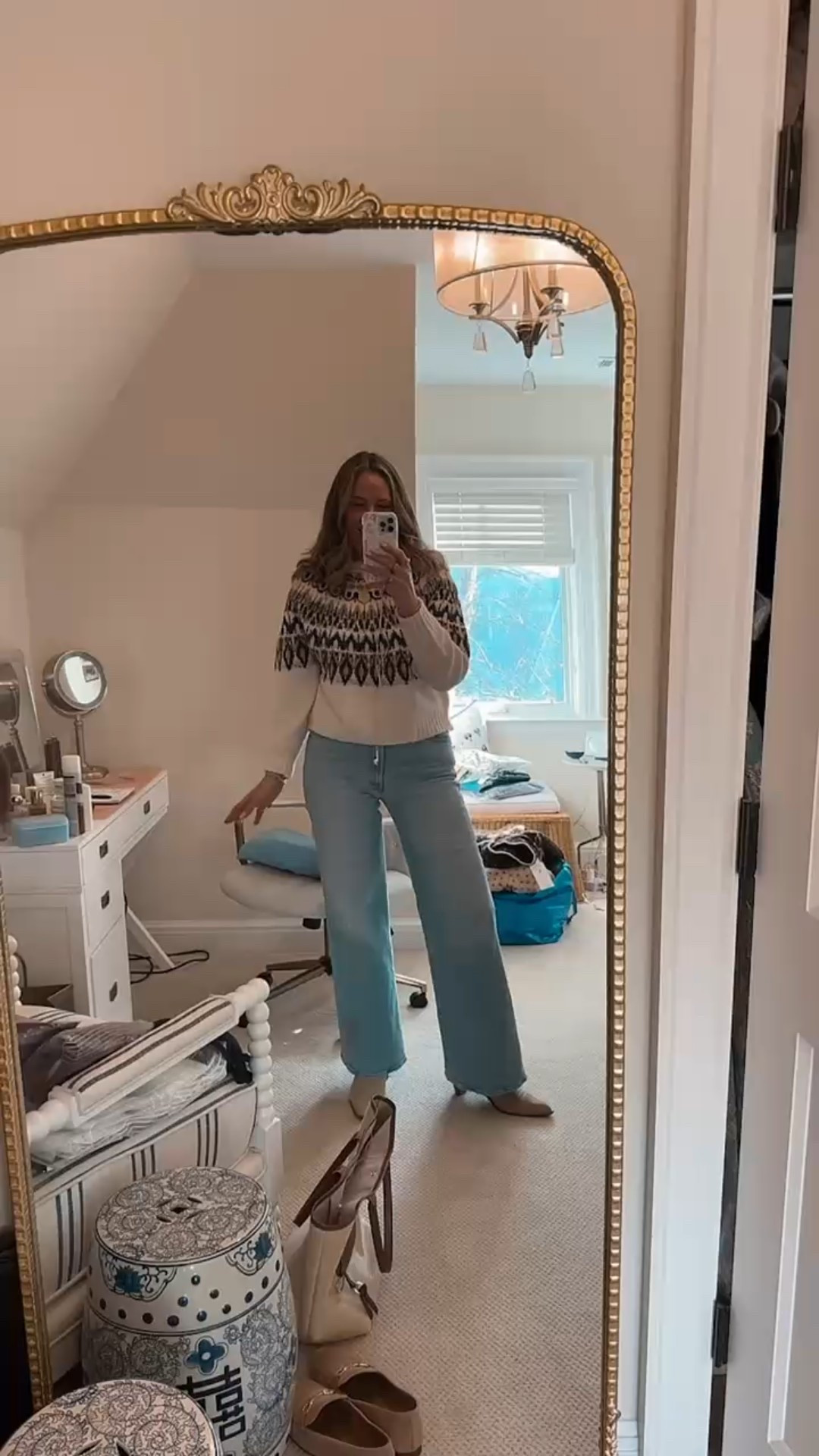 Love this cute outfit for heading out today! These Mother jeans (size 30) and western style boot are perfect with the fair isle sweater (size M) from Social Threads. Cozy warm and stylish, too!

#LTKdayinmylife #LTKOver40 #LTKSeasonal