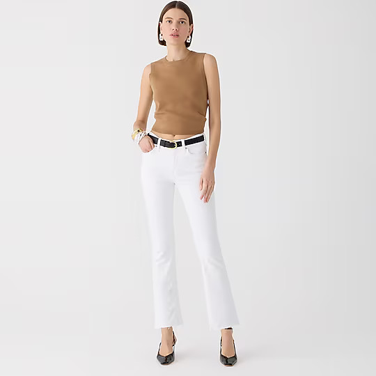 9" demi-boot crop jean in White wash | J. Crew US