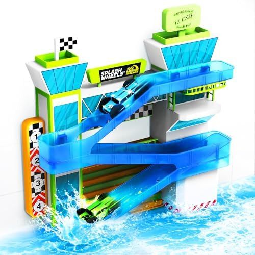 Tub Works® Splash Wheels™ Bathtime Raceway Car Ramp Toddler Bath Toy | Race Car Track with 2 W... | Amazon (US)