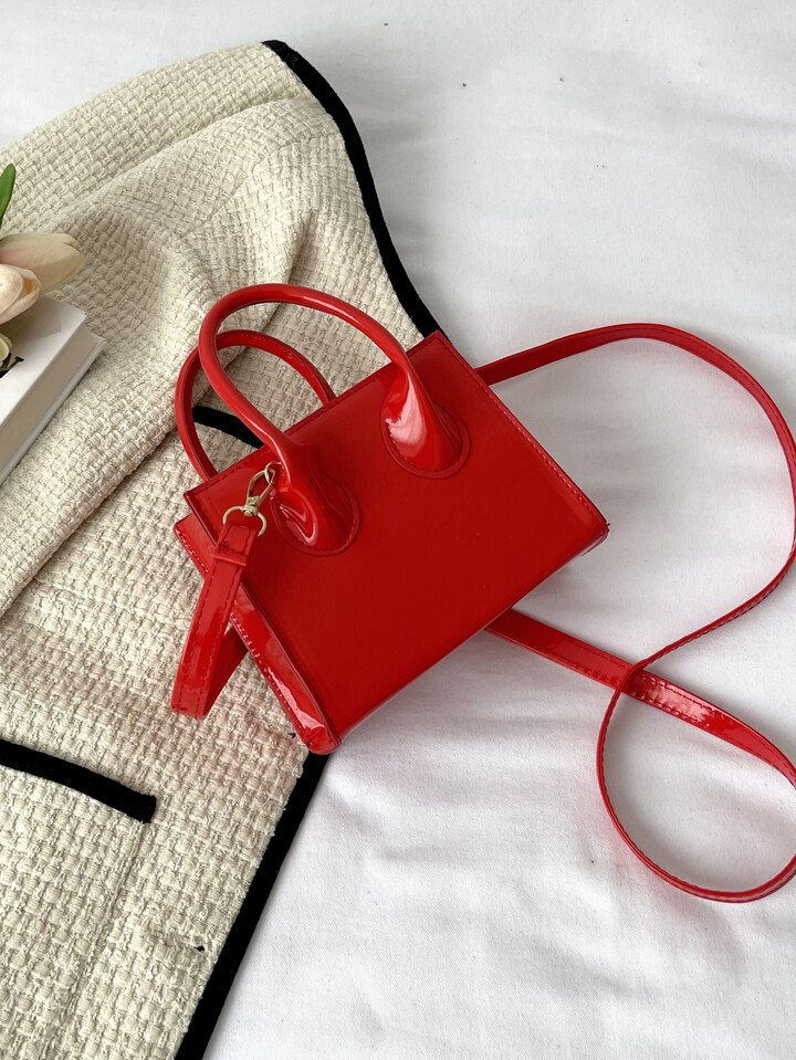 Black Friday Sale Mini Fashion Luminous Pu Leather Multifunctional Dual Handle Shoulder Crossbody... | SHEIN