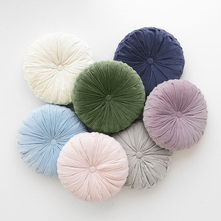 Velvet Pleated Round Pillow | Pottery Barn Teen