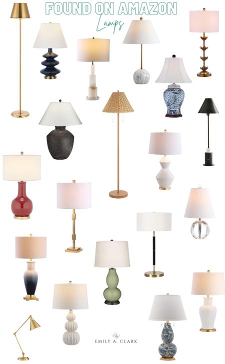 Designer lighting look alikes from Amazon home. Table lamps, floor, lamps, blue, and white.

#LTKhome