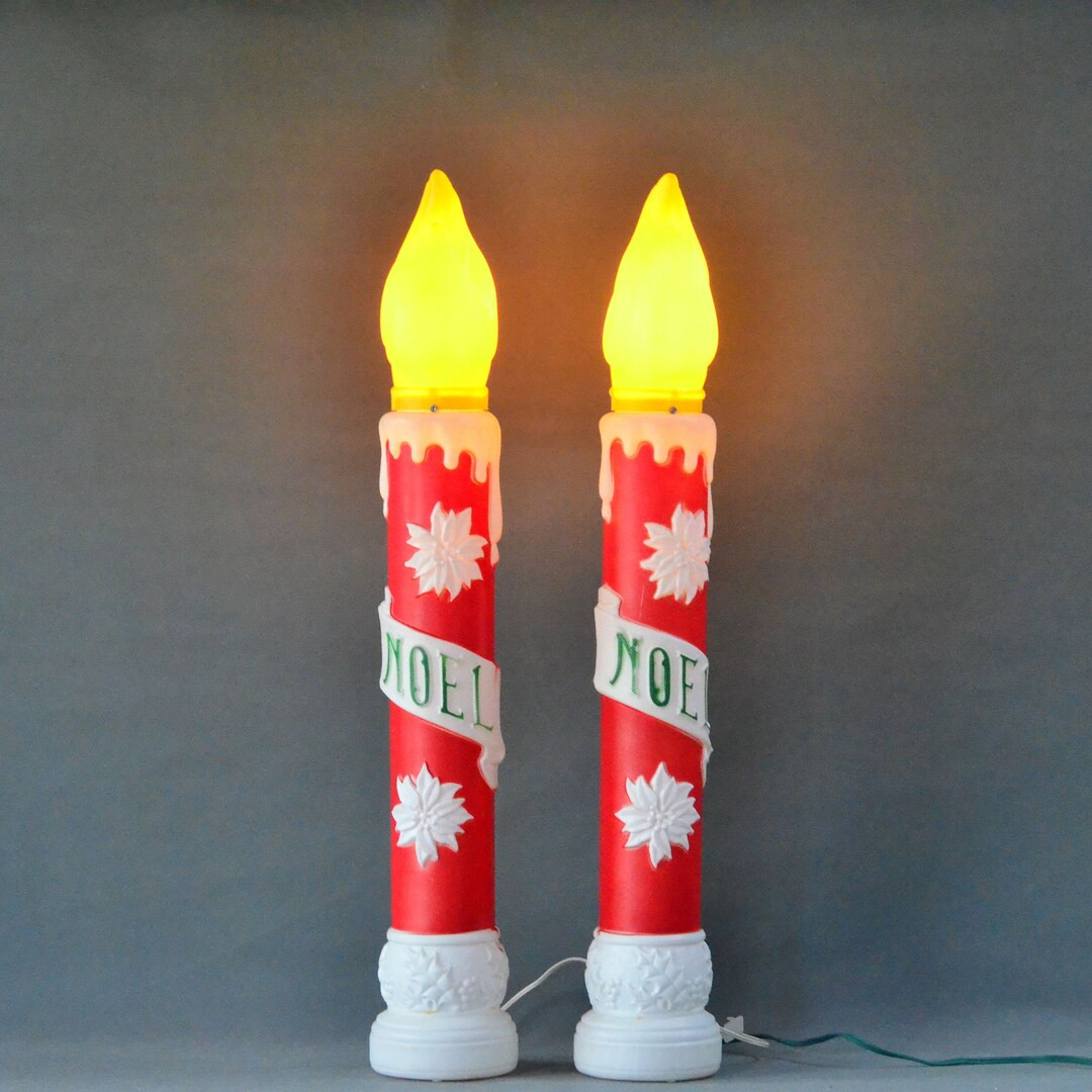 Large Pair of Empire Noel Lighted Blow Mold Candles 38 - Etsy | Etsy (US)