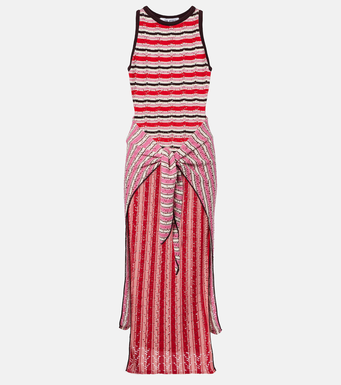 Striped crochet cotton midi dress | Mytheresa (US/CA)