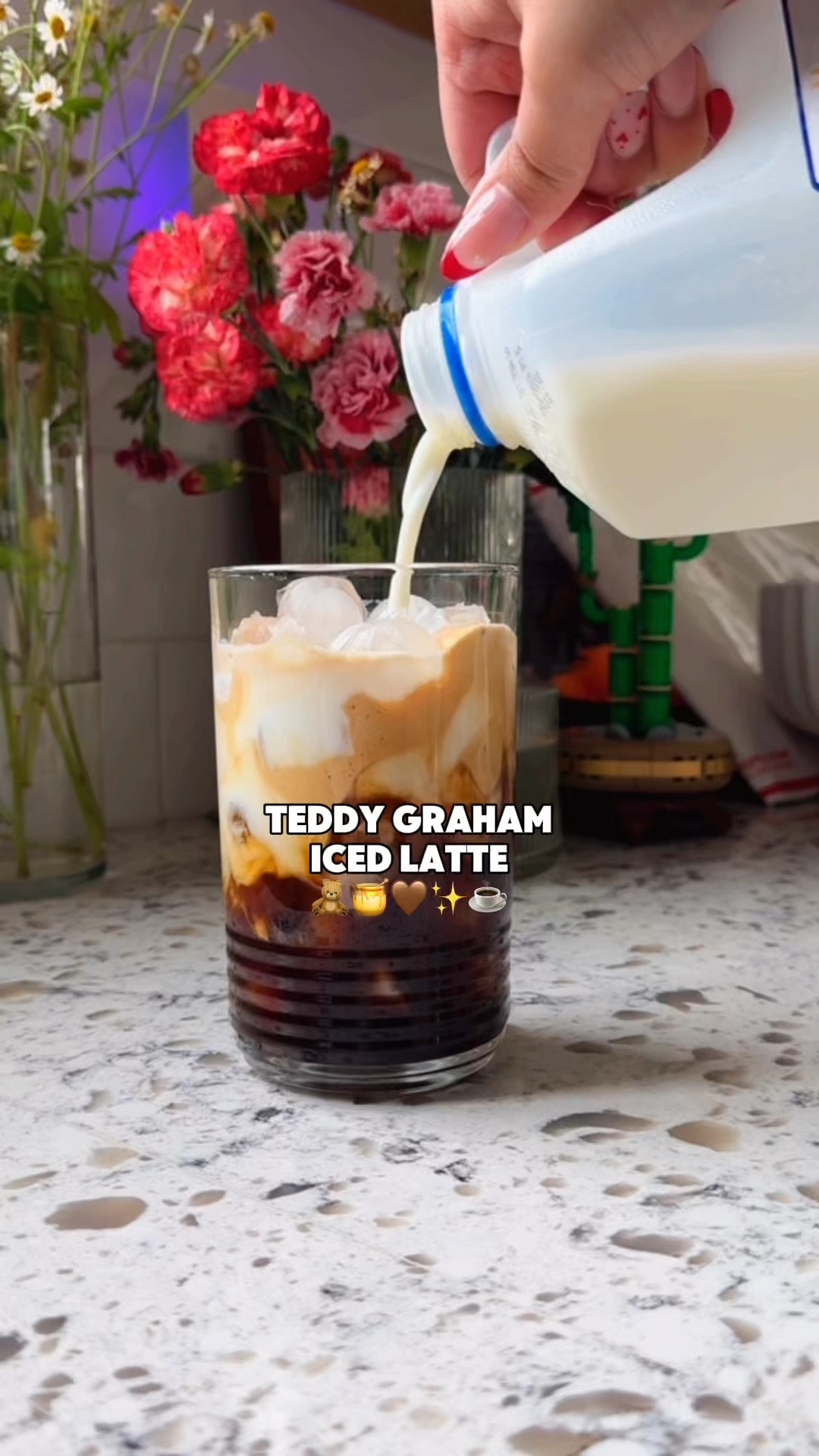 TEDDY GRAHAM ICED LATTE / COFFEE AT HOME 🍯🤎🧸✨

Save & try this at home! (Easily $7-8 at the cafe)

Been seeing this all over so I finally tried it and safe to say this will be my go to coffeee for the next few days 🧸🤭🍯


I eyeballed almost everything so no exact measurements.

* Add honey of choice 
* Add 1/2 tbsp of brown sugar 
* Double Espresso (I used @nespresso double dolce  pod) 
* Add cinnamon powder while coffee is brewing 
* Mix
* Add Ice 
* Add choice of milk just a splash (I used @crystalcreamery 2% milk)
* (optional) I topped it with @coffeemate’s new brown sugar cookie cold foam 🤪

Super easy recipe! If you try it, let me know what you think 🥰
 