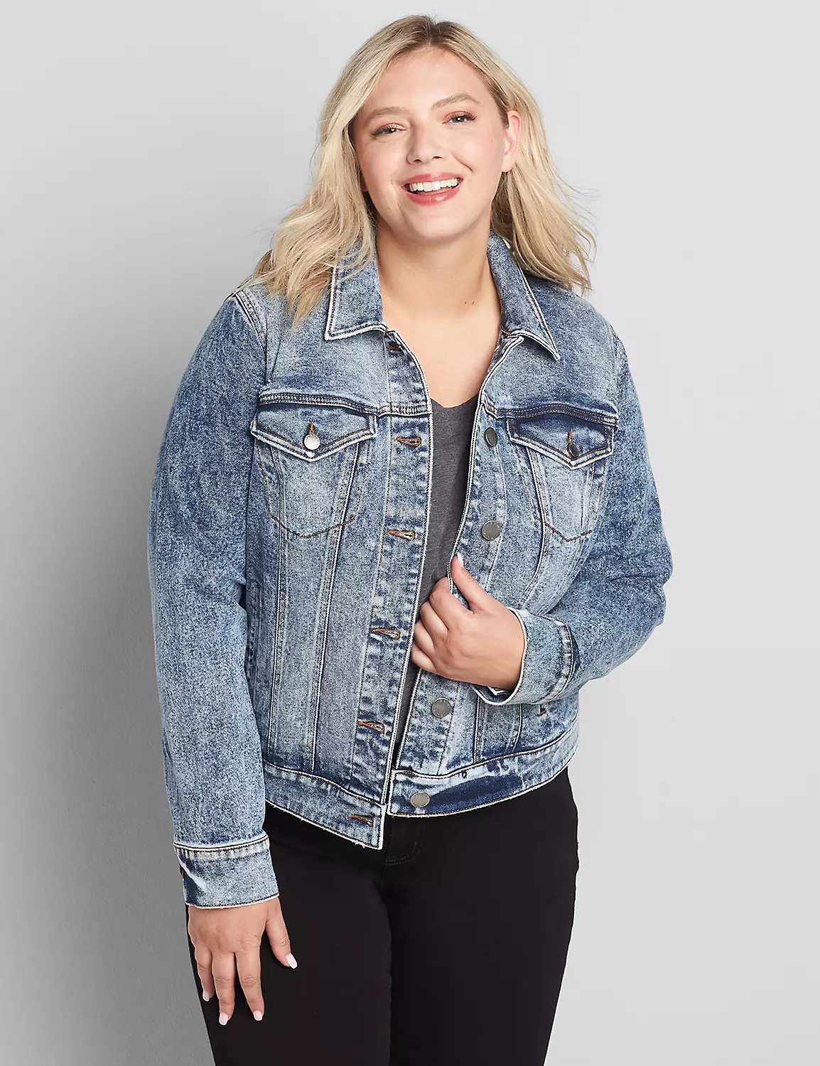 Denim Jacket - Medium Acid Wash | LaneBryant | Lane Bryant (US)