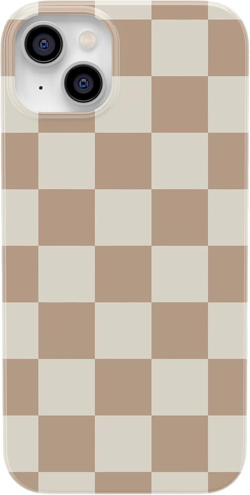 Casely iPhone 14 Phone Case | Fit Check | Neutral Checkerboard Case | Classic Ultra-Slim Design C... | Amazon (US)