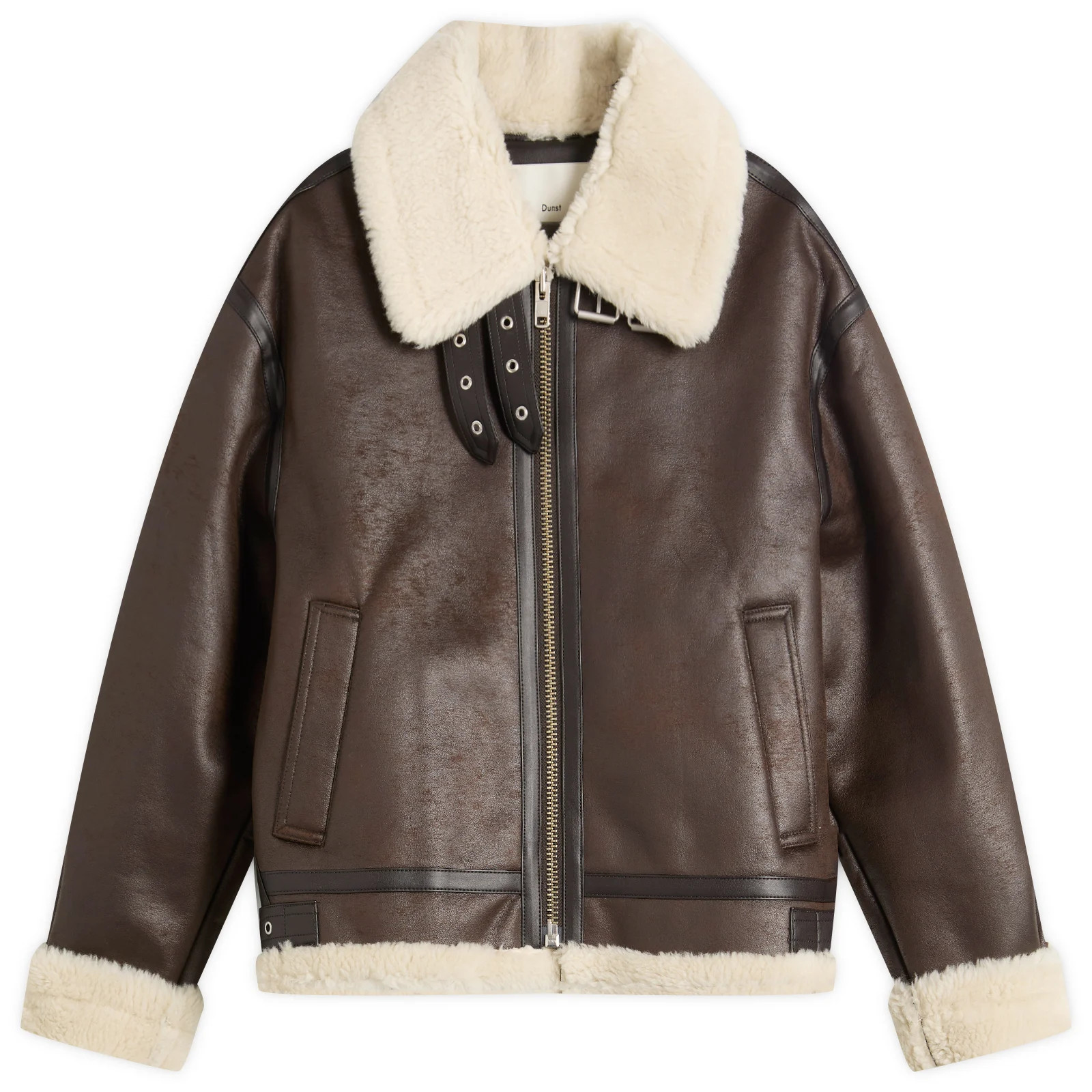 DUNST Women's Oversized Shearling Jacket Brown | END. Clothing