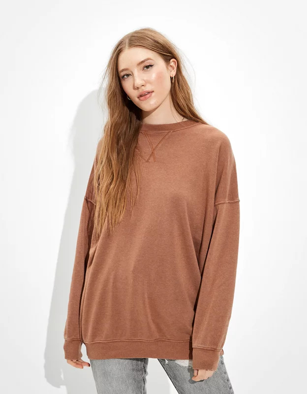 AE Forever Tunic Crew Neck Sweatshirt | American Eagle Outfitters (US & CA)