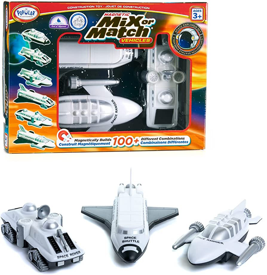 POPULAR PLAYTHINGS Magnetic Mix or Match Vehicles, Space, White, Standard | Amazon (US)