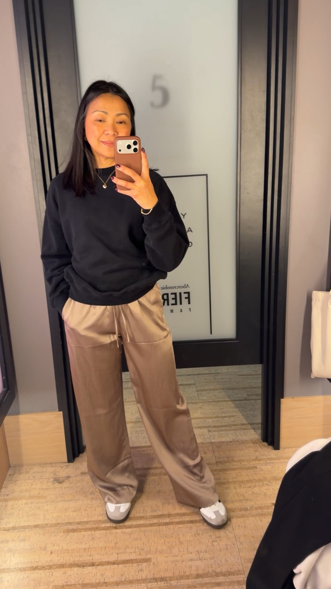 satin pants and crewneck sweater 

#LTKpetite #LTKwinter #LTKworkwear