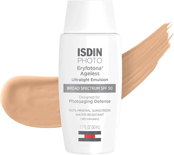 ISDIN Eryfotona Ageless Tinted Mineral Face Sunscreen SPF 50, Zinc Oxide | Amazon (US)