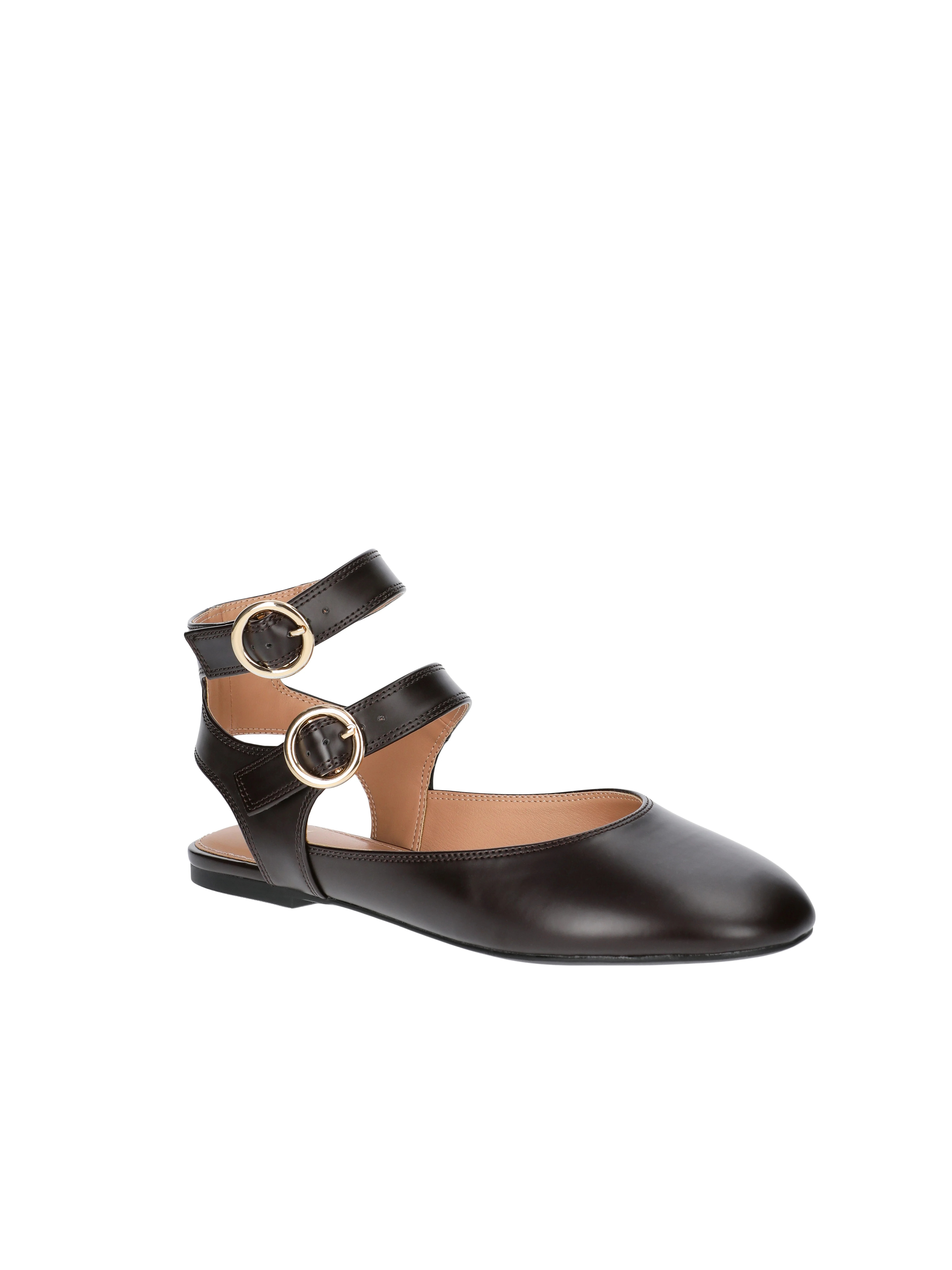 Time and Tru Women's Strappy Mary Jane Flats with Statement Buckles | Walmart (US)