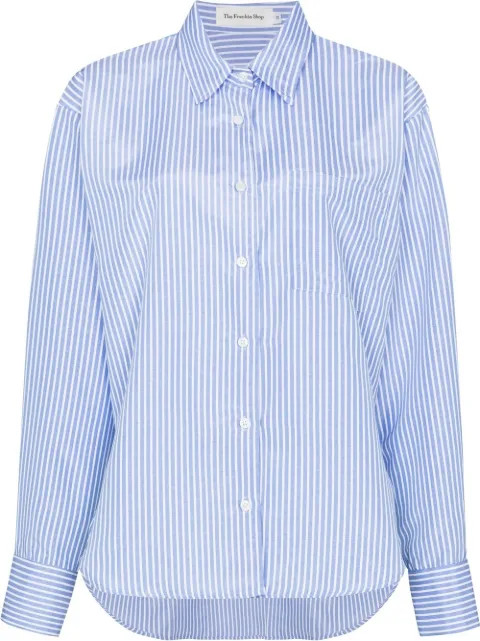 Frankie Shop Lui pinstripe-print long-sleeve Shirt - Farfetch | Farfetch Global