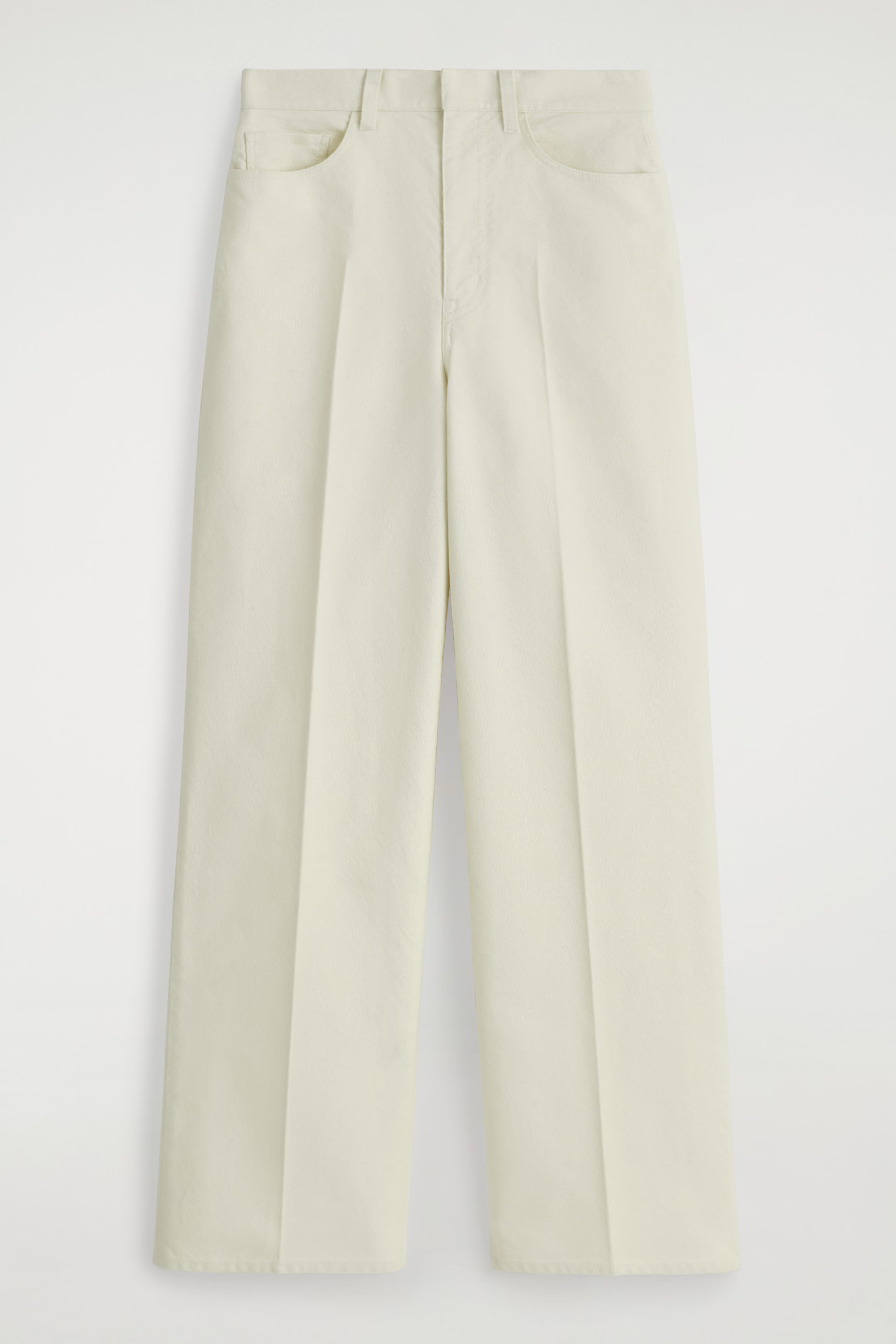 COTTON-CANVAS STRAIGHT-LEG TROUSERS - CHALK | COS | COS UK