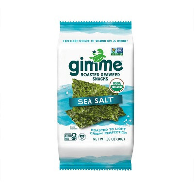 GimMe Organic Roasted Seaweed Snack Sea Salt .35oz | Target