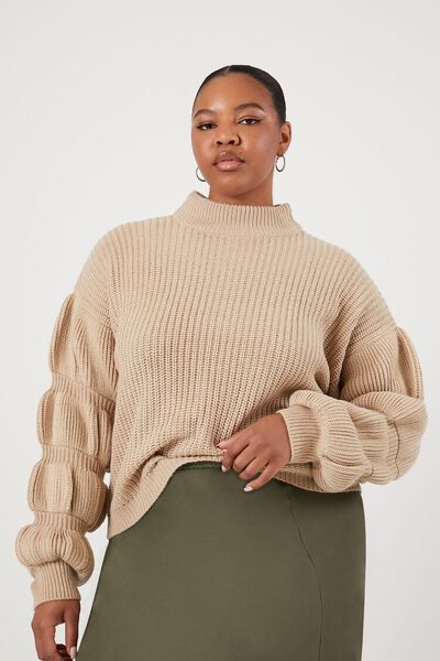 Plus Size Ribbed Mock Neck Sweater | Forever 21 (US)