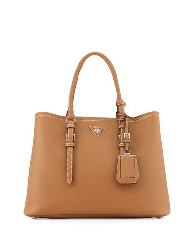 Large Calf Leather Tote Bag, Camel (Canella) | Neiman Marcus
