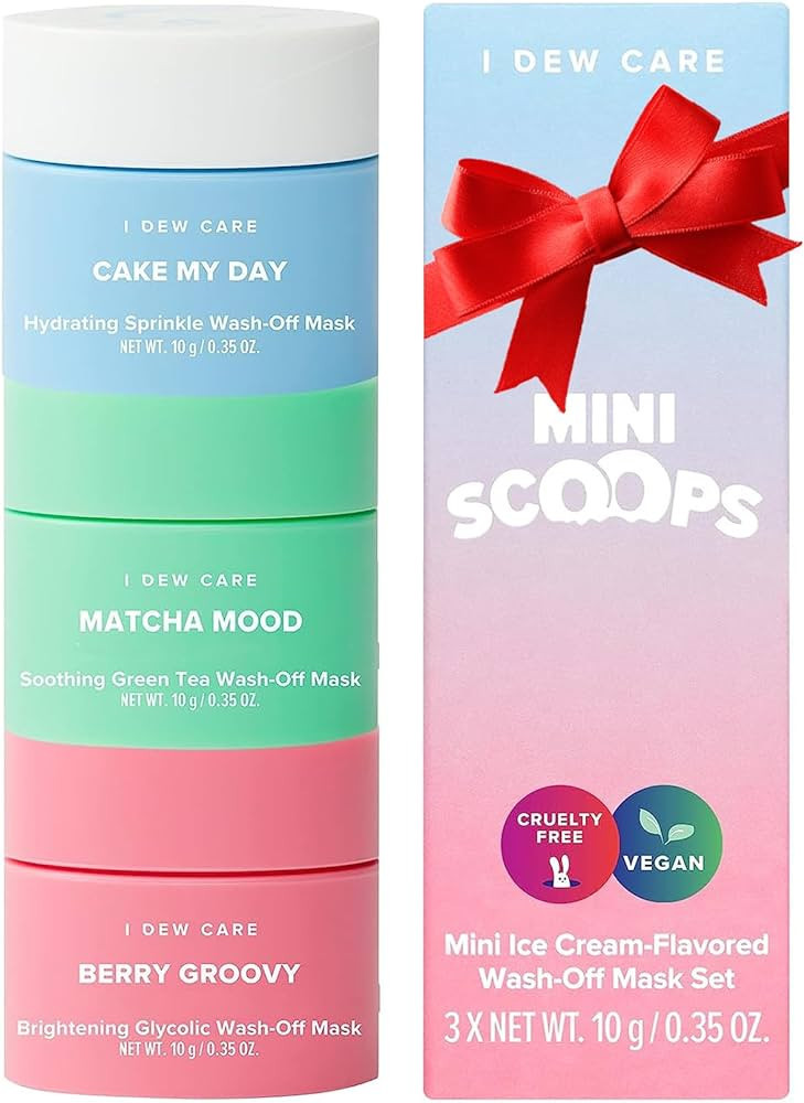 I DEW CARE Mini Scoops | Wash Off Face Mask Skin Care Trio | With Hyaluronic Acid, Self Care Gift... | Amazon (US)