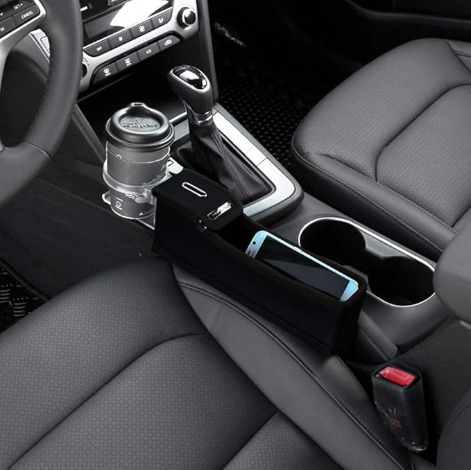 KMMOTORS Coin Side Pocket Black Console Side Organizer Crevice Filler Console Side Organizer Mult... | Amazon (US)