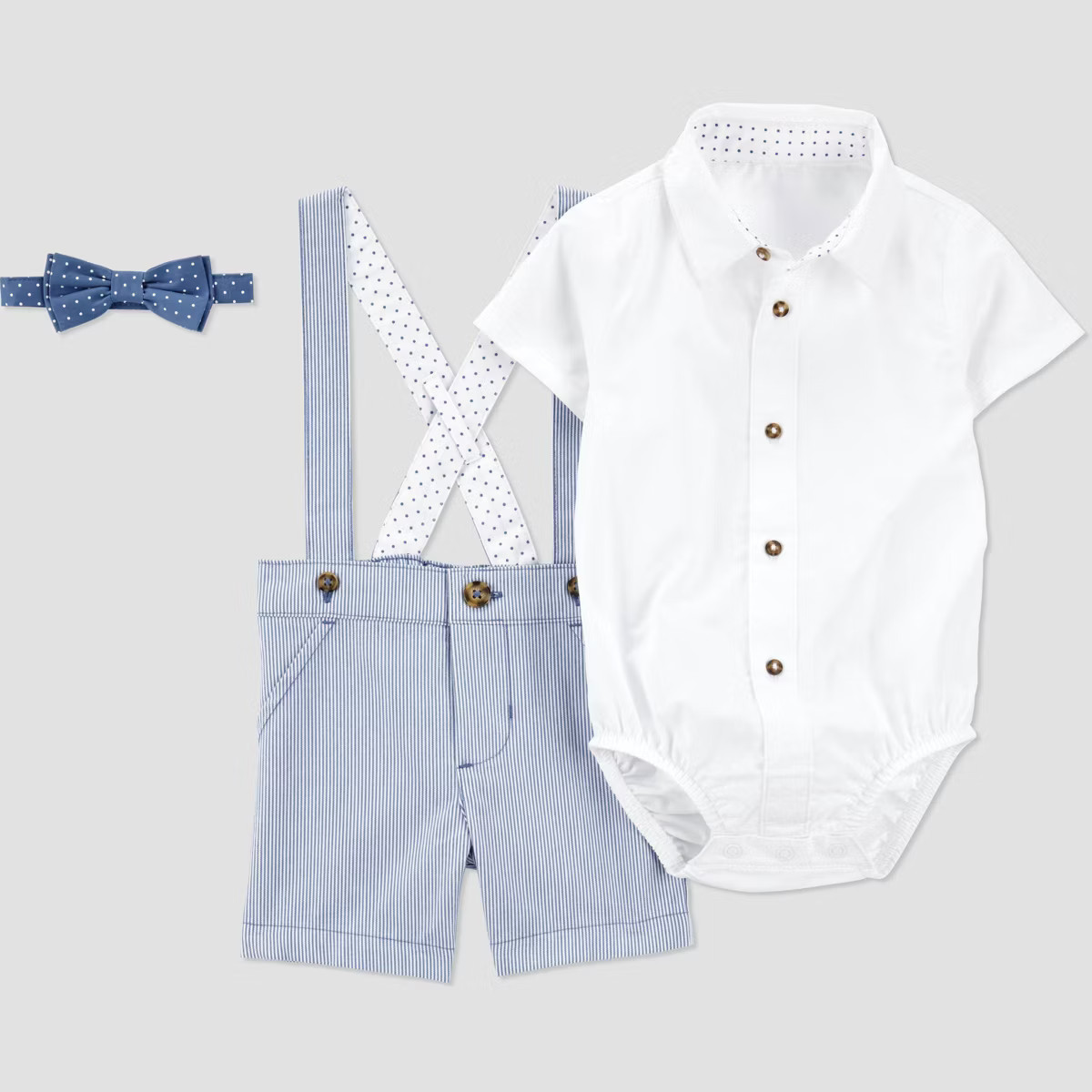 Carter's Just One You®️ Baby Striped Suspender Shortalls Top & Bottom Set - Blue | Target