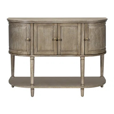 Accent Cabinet For Home Decor, Tapered Legs, 4 Doors, Adjustable Shelves, Solid Wood, 47.5"w X 17"d 34"h | Wayfair North America